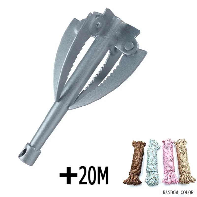 Knife and 20m Rope Открытый складной крюк растения летающие грабли Якорный нож с веревкой Jagg косить серп для удаления прополки травы рыболовные снасти инструменты T4 - Цвет: Knife and 20m Rope