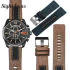 Ремешок мужской джинсовый для наручных часов, ковбойский брезентовый кожаный браслет для часов Diesel, крепление 26 мм, DZ4318 DZ4345 DZ4354