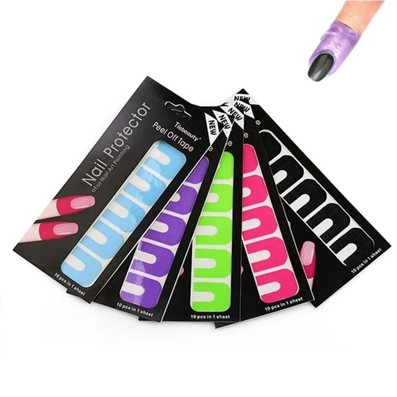 10 шт./лист лаковый лак для ногтей протектор отклеивающаяся лента водостойкие