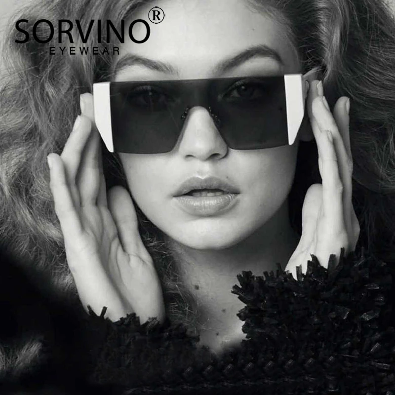 SORVINO футуристические негабаритные солнцезащитные очки без оправы 2021 мужские