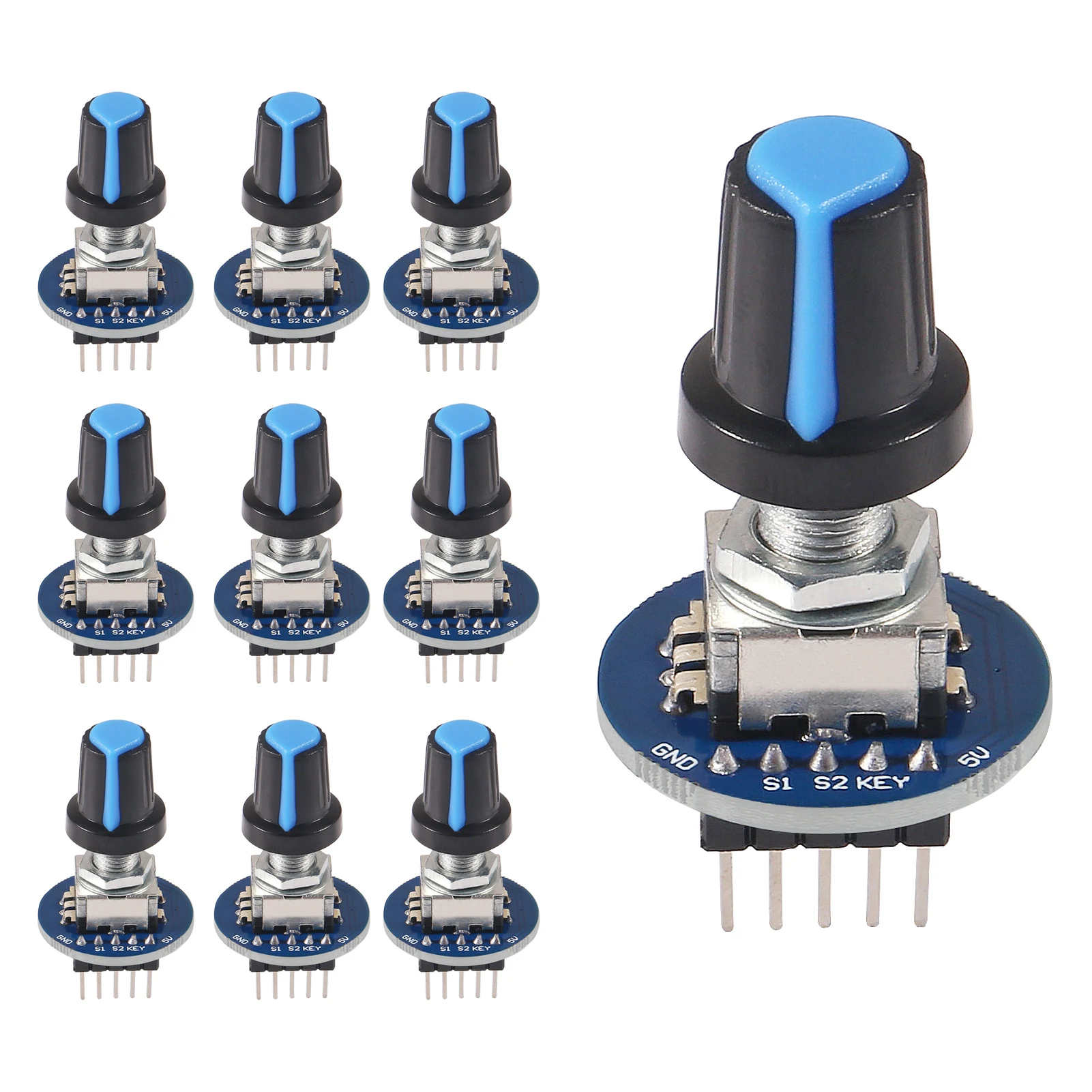 

10pcs/lot Rotary Encoder Module for Arduino Brick Sensor Development Round Audio Rotating Potentiometer Knob Cap EC11