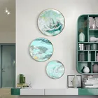 Nordic Современная Абстрактная Геометрия зеленое золото Мрамор настенные картины печати плакатов для Гостиная дома Картина на холсте, украшение