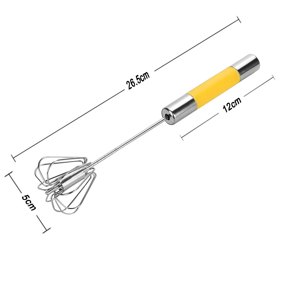 

Semi-automatic Egg Beater Stainless Steel Egg Whisk Manual Hand Mixer Self Turning Egg Stirrer Kitchen Accessories Egg Tools