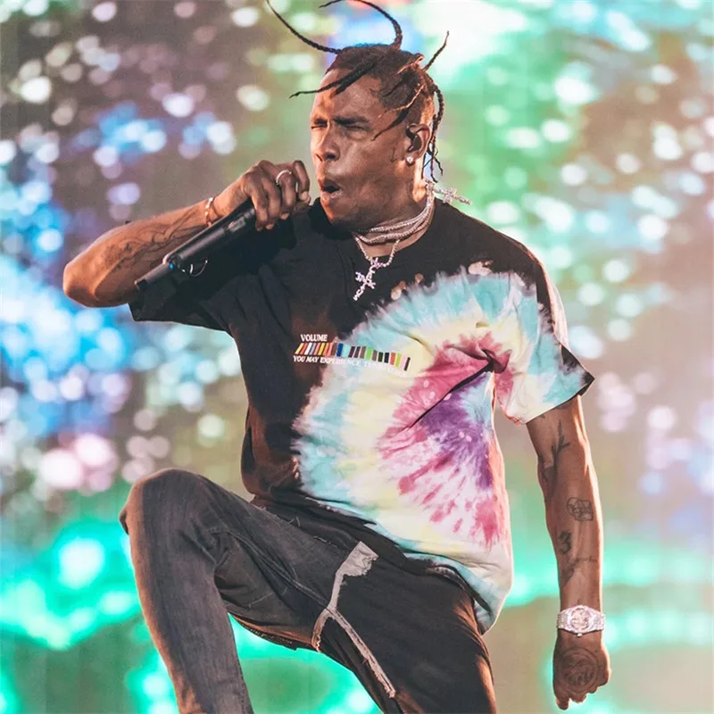 Мужская и женская футболка с коротким рукавом в уличном стиле Travis Scott
