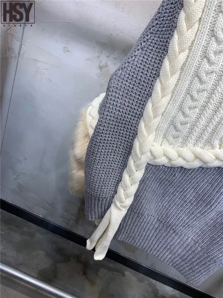 【HSY】2019 осень зима подиумная Новая женская уличная куртка с искусственным мехом