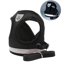 adjustable mesh reflective pet vest harness dog leash harness collar chest strap traction rope belt dog supplies cat accessories