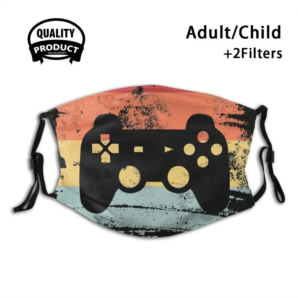 

Маска для лица многоразовая моющаяся, многоразовая маска для лица с фильтром, для игр в винтажном стиле ретро, подходит для подарка, контрол...