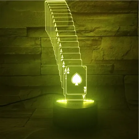 3d лампа в виде покера волшебный симпатичный подарок для младенца сенсорный