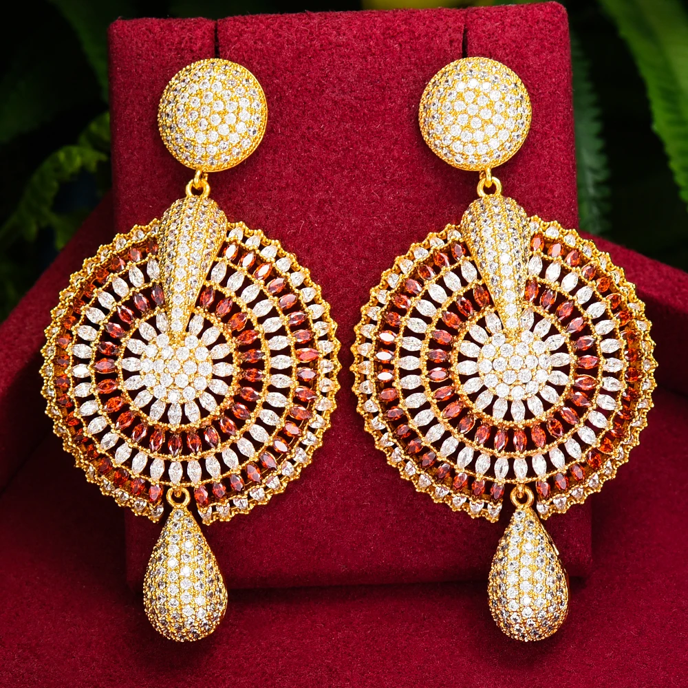 

missvikki New Trendy Romantic Big Round Pendant Earrings For Women Bridal Earring aretes de mujer modernos Fashion Gift 2021