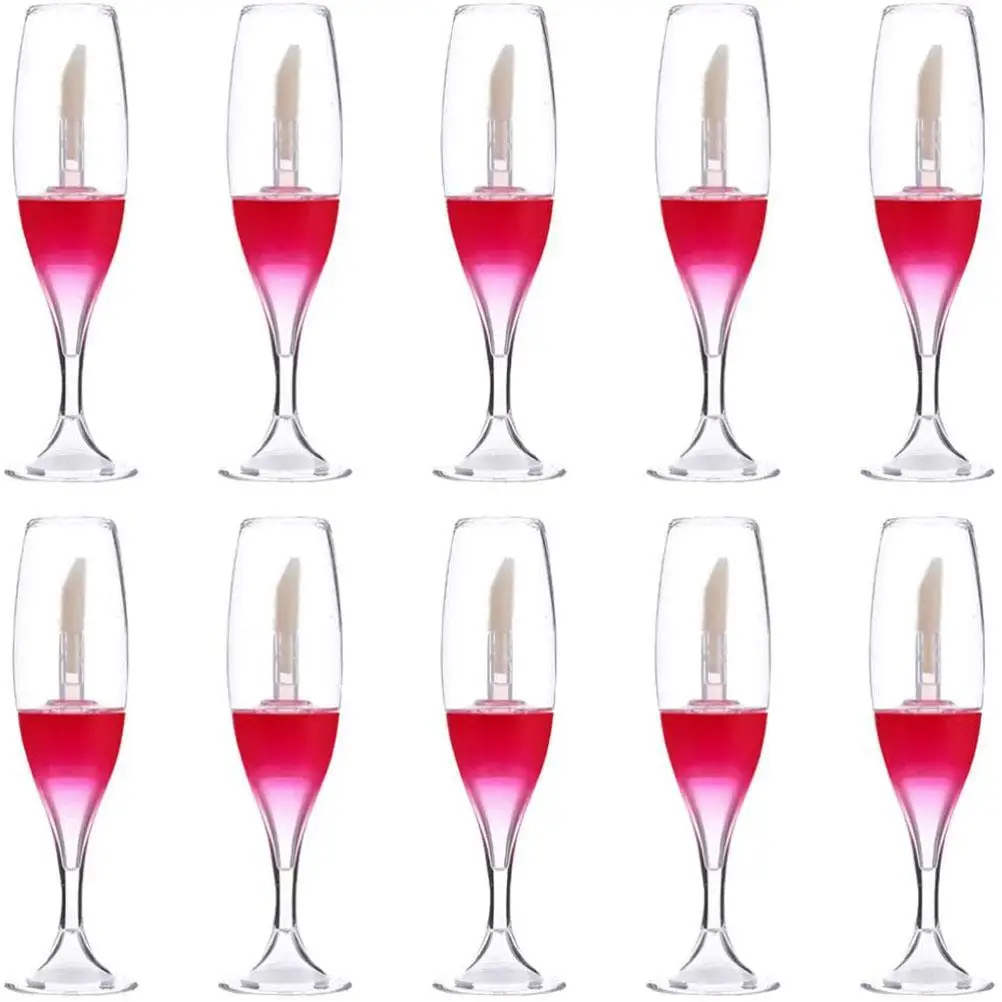 

10Pcs Creative Mini Wine Glass Shaped Empty Lip Gloss Tube Mini Refillable Bottles Lip Glaze Container Sample Vials