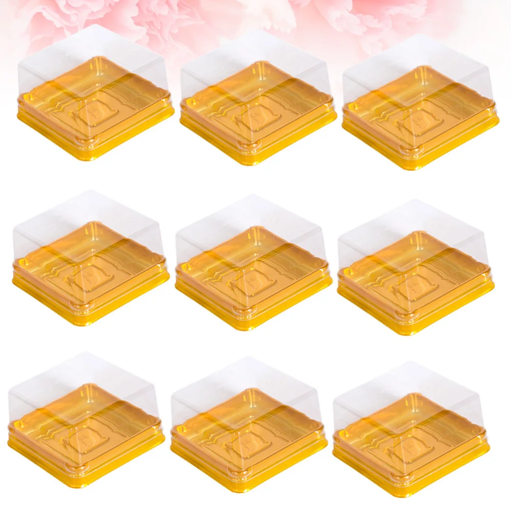 50 шт. пластиковые квадратные коробки для торта в виде Луны контейнер яичного