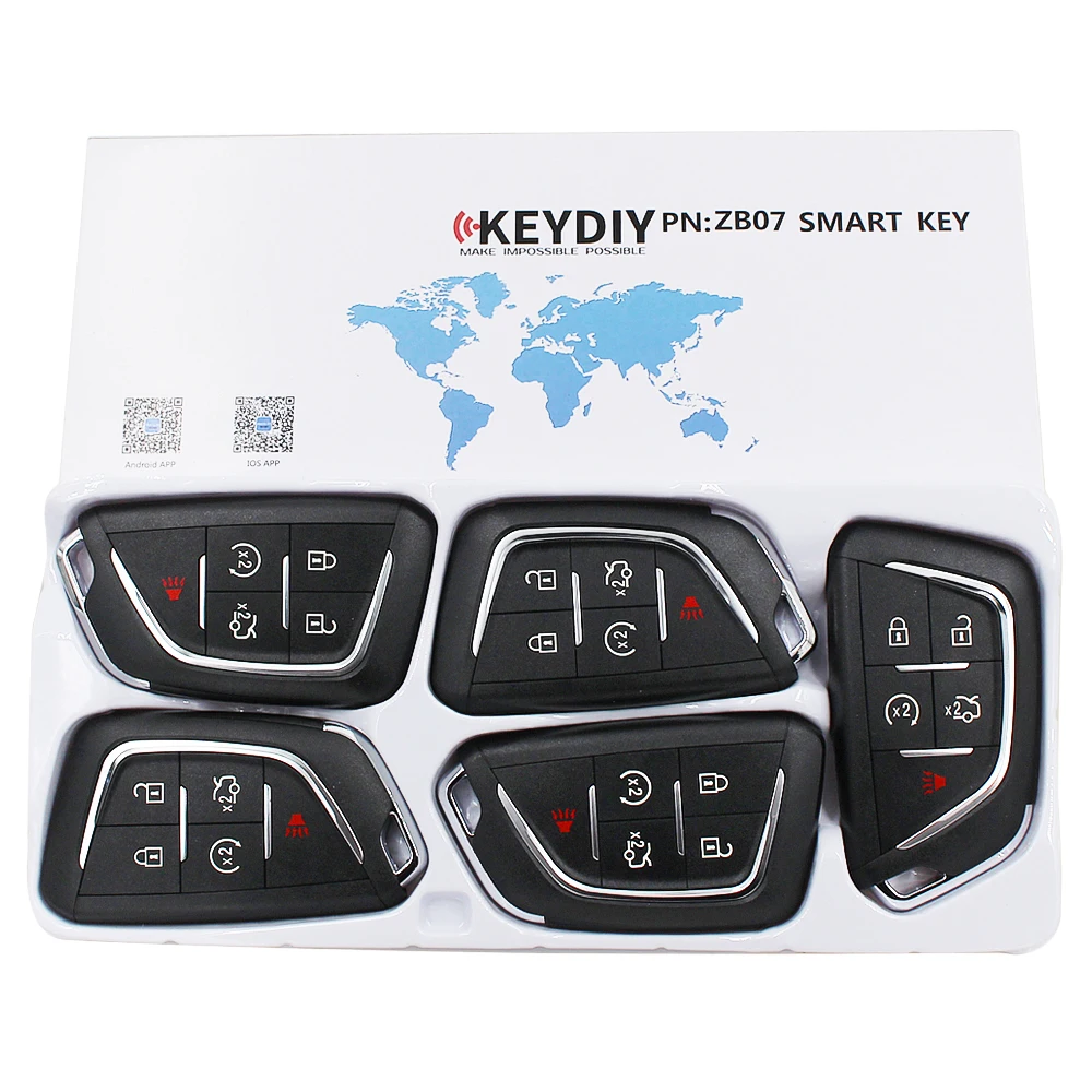 Универсальный Смарт-брелок KEYDIY ZB07 с 5 кнопками для телефона брелок ключей Mini KD KD900