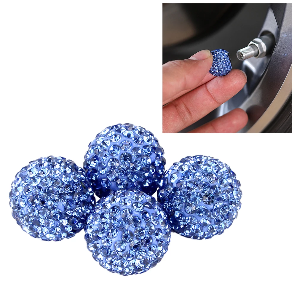 4 шт. Хрустальные шарики колпачки для вентиля автомобильных шин автомобильного
