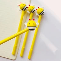 2x cute yellow bee silicone doll gel pen student stationery school office supply blue ink