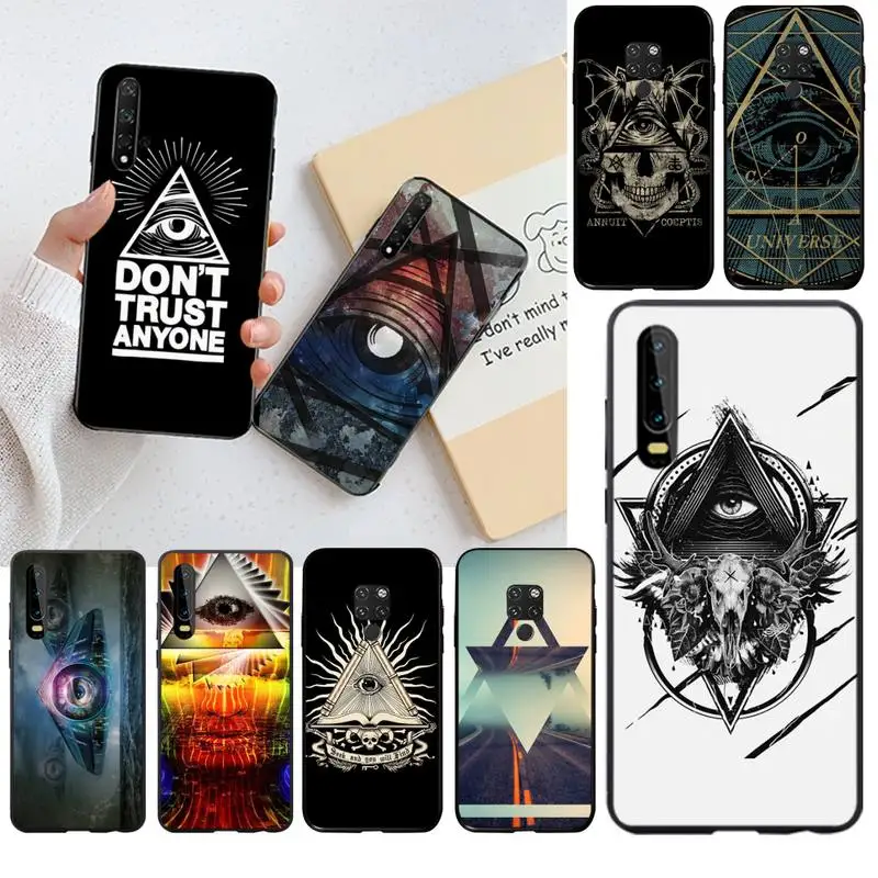 Роскошный Уникальный чехол для телефона Pyramid eye symbol illuminati Huawei P40 P30 P20 lite Pro Mate 30 20 P