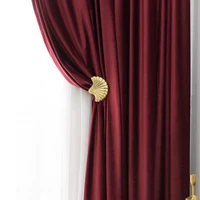 curtains for living room dining bedroom neoclassical luxury postmodern burgundy velvet villa lobby hotel silk flannel windows