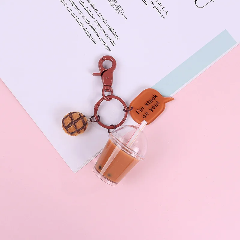 Симпатичные бутылки для чая и напитков Boba пузырьковый брелок пары женские