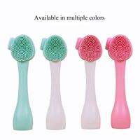 skin care wash face silicone brush exfoliating nose clean blackhead removal brush tool with replacement head double head