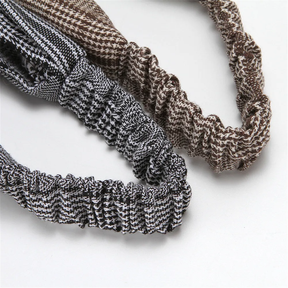 Повязка для волос женская с перехлёстом хлопковая эластичная мягкая лента узлом