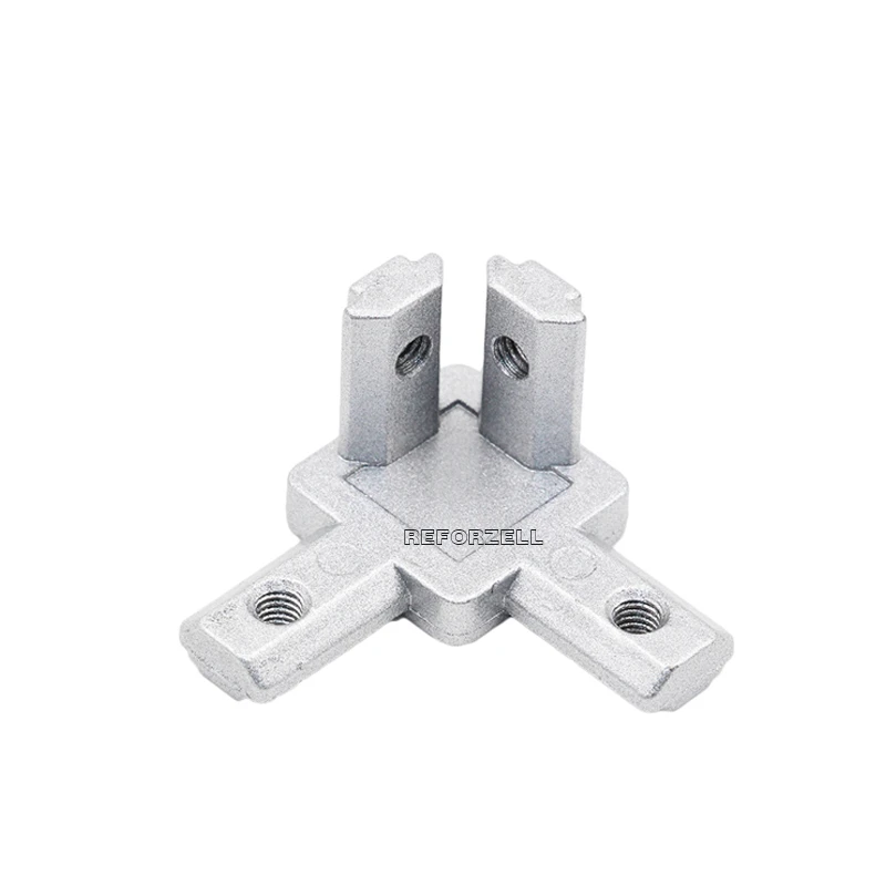 100Pcs/Lot L type 3-dimensional bracket 2020 Concealed 3-way corner connector EU standard 20 series Aluminum Profile parts