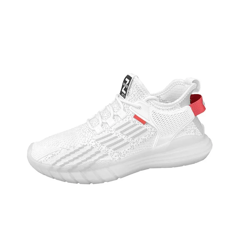 

2021 Spring New Flying Woven Low-top Mens Shoes Trendy Fashion Shoes Breathable Lace-up Shoes Students Increase Thick Sole Shoes