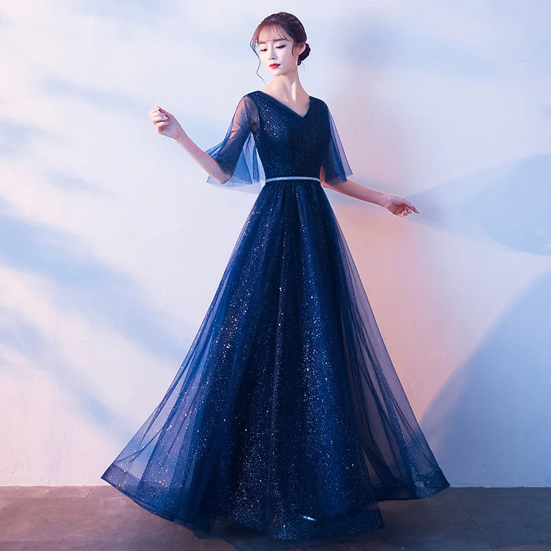 Хор представление костюм 2019 новый блестки китайский стиль тонкий длинный хор