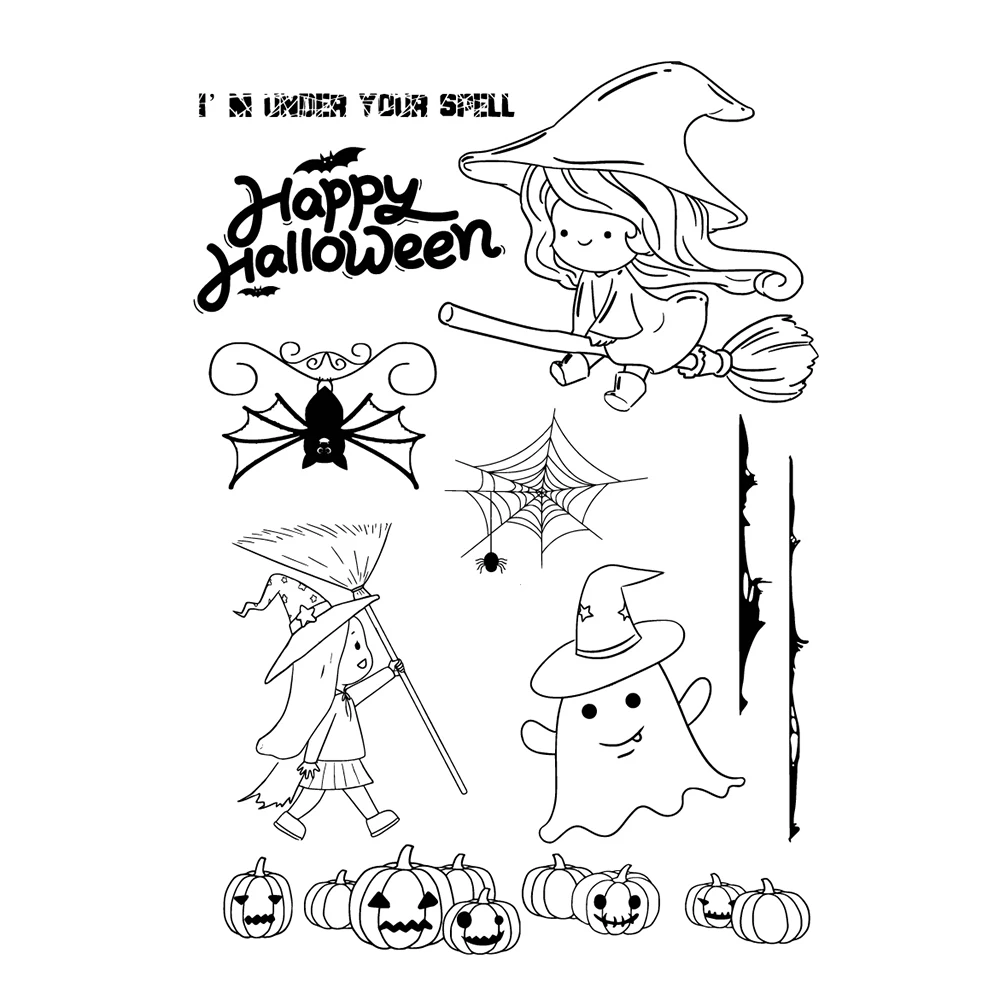 

DABOXIBO Happy Halloween Metal Cutting Dies Clear Stamps Mold For DIY Scrapbooking Cards Making Decorate Crafts 2020 NEW