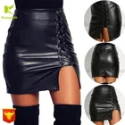 2019 Женская юбка взрывной пояс под открытой вилкой кожаная юбка с высоким запахом юбка бандаж Bblack размера плюс юбка