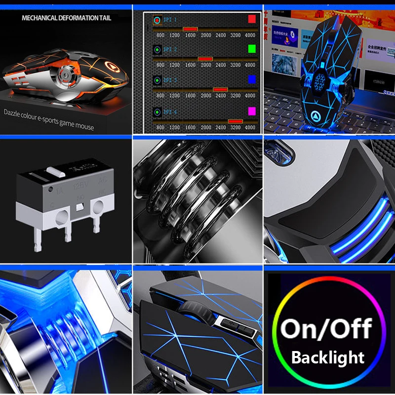 

Hot Sale Silent Pro Gaming Mouse 3200DPI LED Optical USB Wired Gamer Mouse Computer PC Laptop Professional Game Mice