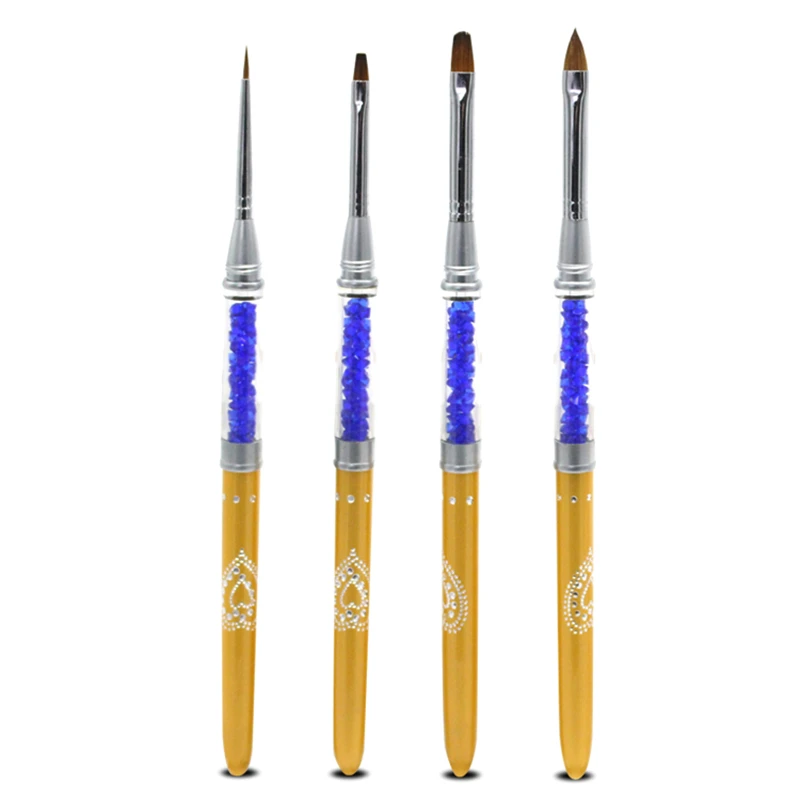 6 шт. акриловые кисти для ногтей с металлической ручкой|Кисти ногтей| |