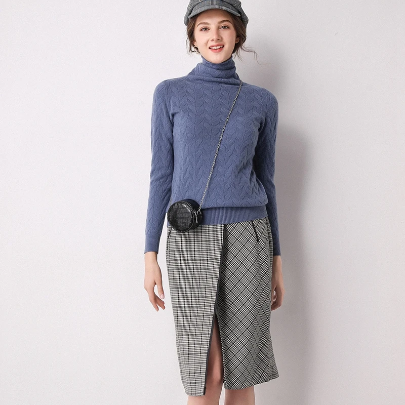 Women New Fashion Soft Sweaters and Pullover Wool Knitting Jumpers Ladies 8Colors Turtleneck Clothes