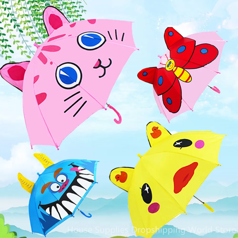 

Детский зонт для детского сада Мини милый мультяшный анимационный Зонт кролик Акула для детей 2-8 лет Зонт Солнечный зонт