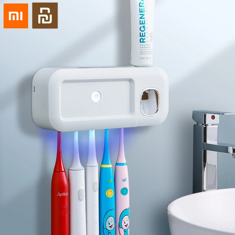 Xiaomi Toothbrush Sterilizer UV Rechargeable Punch-Free Holder With Solar Panel Automatic Toothpaste Squeeze |
