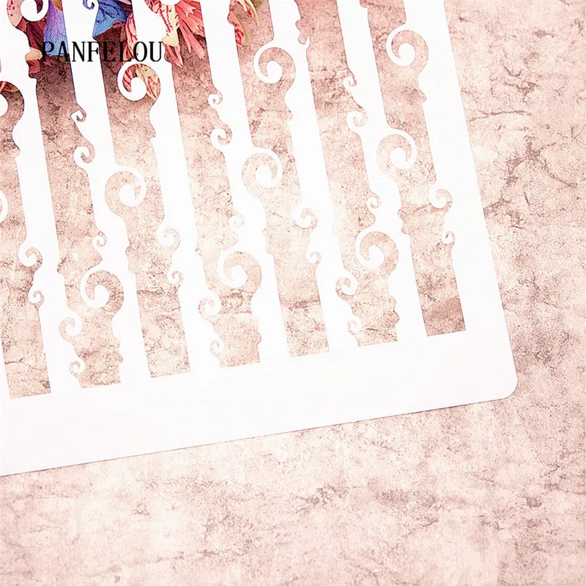 

The waves stripe scrapbook stencils spray plastic mold shield DIY cake hollow Embellishment printing lace ruler valentine