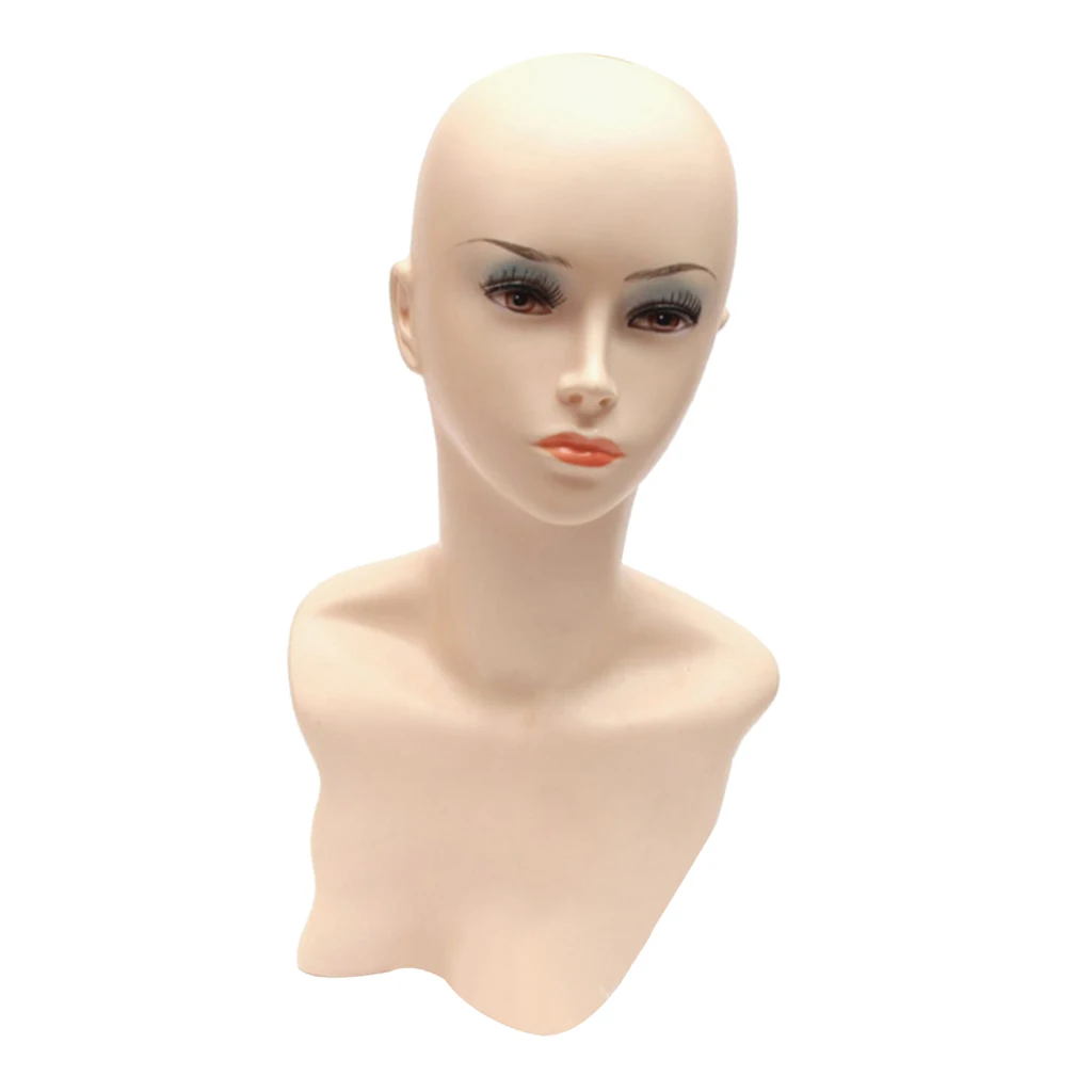Female Mannequin Head Model Torso Plastic Dress Form with Stand Wig Hat Display Glasses Holder |