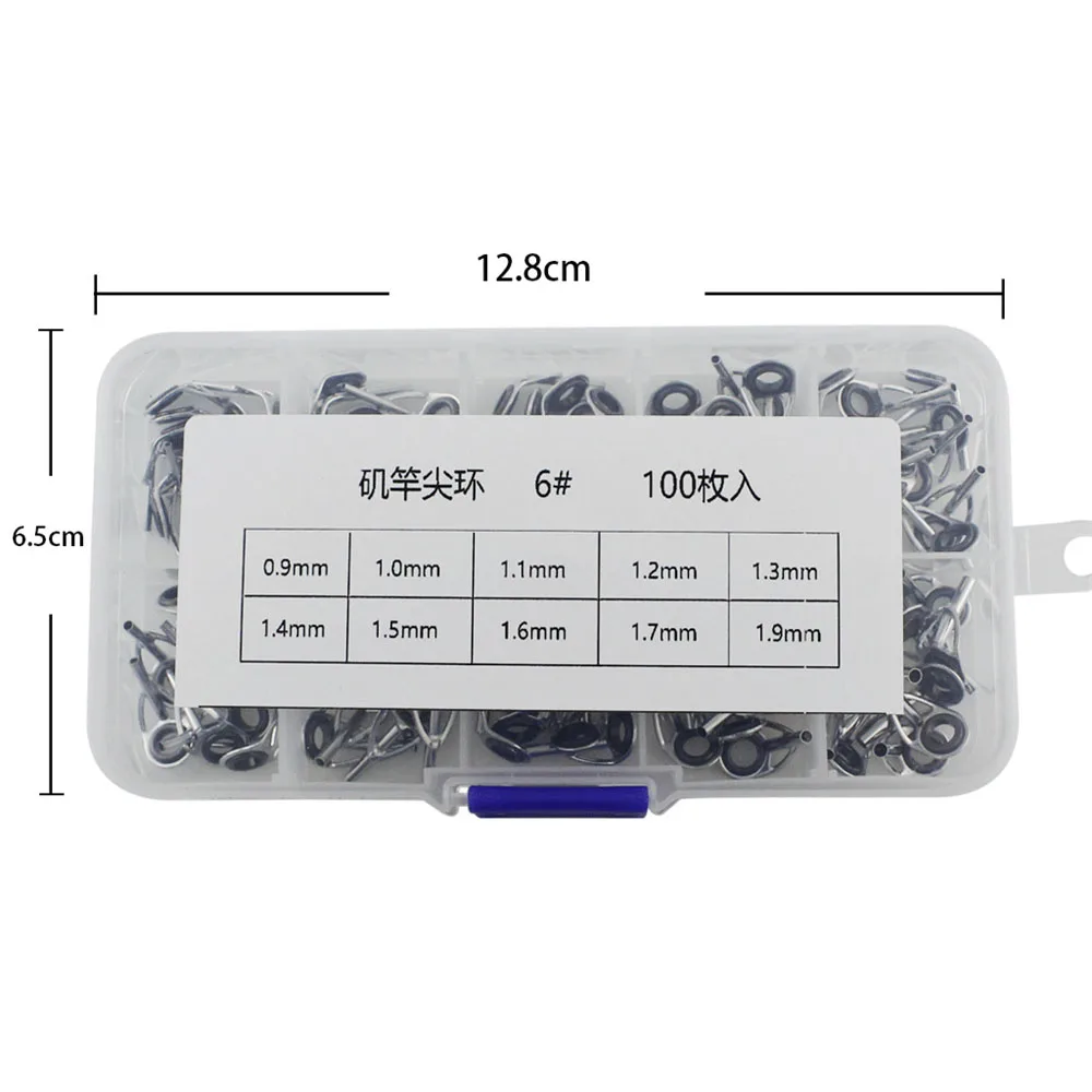 100 шт./компл. черные направляющие для рыболовных удилищ керамические кольца из