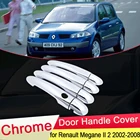 Для Renault Megane II MK2 2002 2003 2004 2005 2006 2007 2008 Luxuriou хромированная дверная ручка, накладка, набор, аксессуары для стайлинга автомобилей