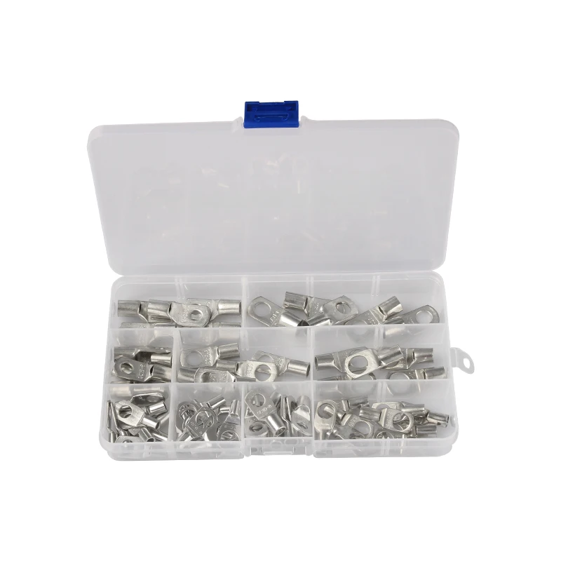 

65Pcs SC Bare Terminals lug Tinned Copper Lug Ring Seal Wire Connectors SC6-SC25 Bare Cable Crimped/Soldered Terminal Kit