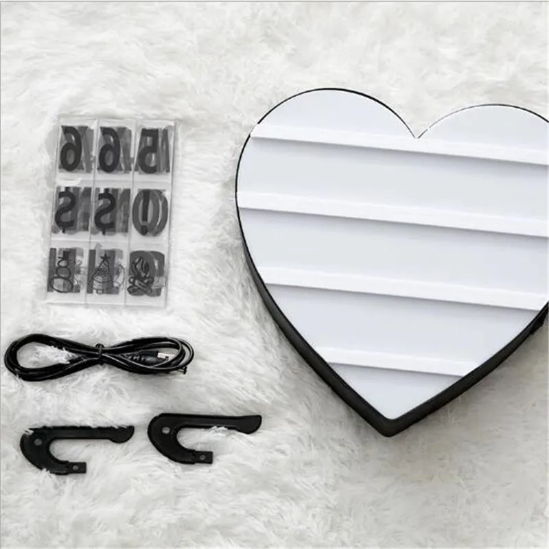 

3 types Upgrade Cinema Light Box 3D Love Heart Marquee Night Lamp Letter Lamps Wedding Lover Romantic Decor Light UP Board Sign