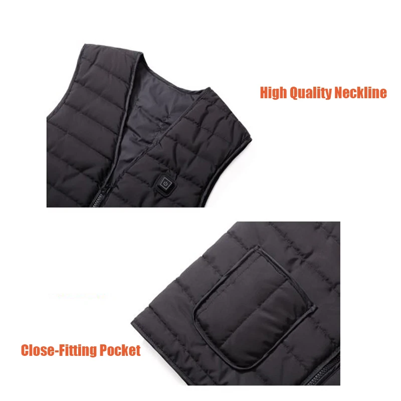 

Men autumn Outdoor USB 5 places Infrared Heating Vest Jacket Winter Flexible Electric Thermal Clothing Waistcoat Fishing Hiking