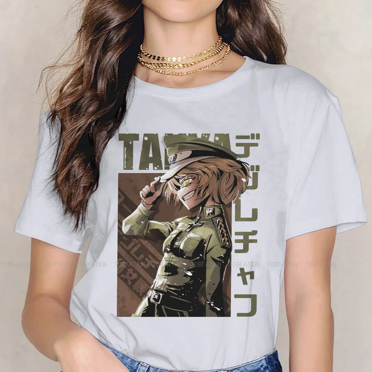 

Degurechaff TShirt For Women Youjo Senki The Saga of Tanya Evil Anime Tops Fashion Female T Shirt Cotton Summer Loose