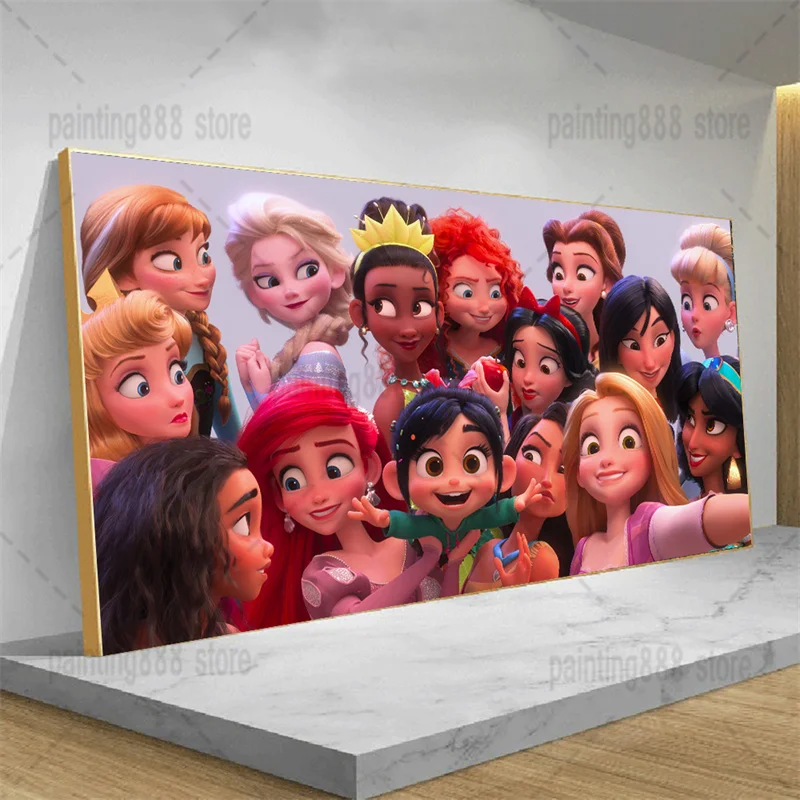 

Картина-постер на холсте с изображением милых принцесс Диснея