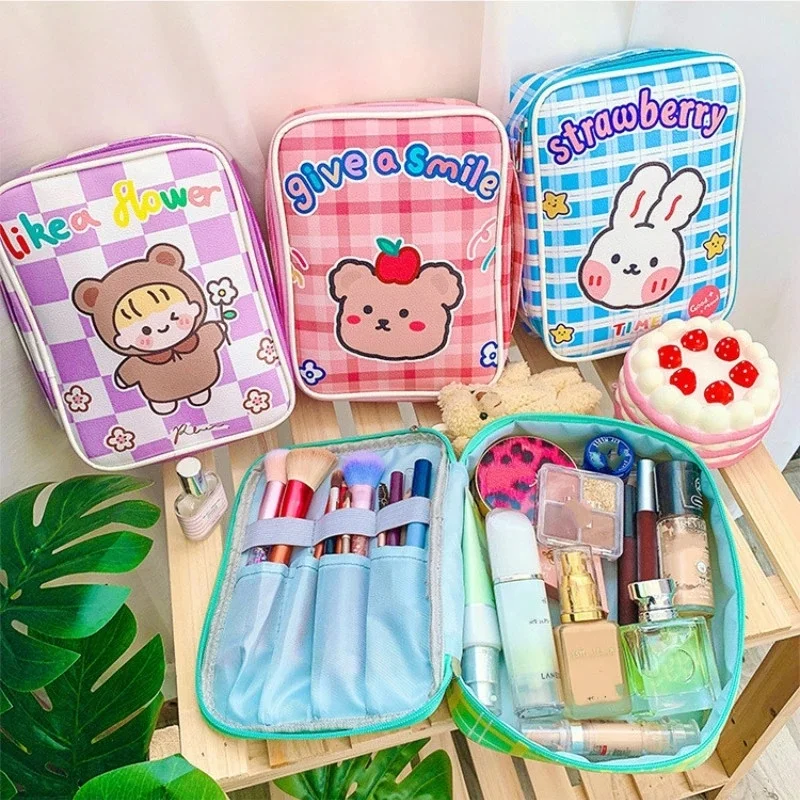 

Women's Cosmetic Bag for Teen Girls Creative Pencil Toiletry Bag Cute Cartoon Travel Storage Bag Beauty Makeup Case Lady Clutchs