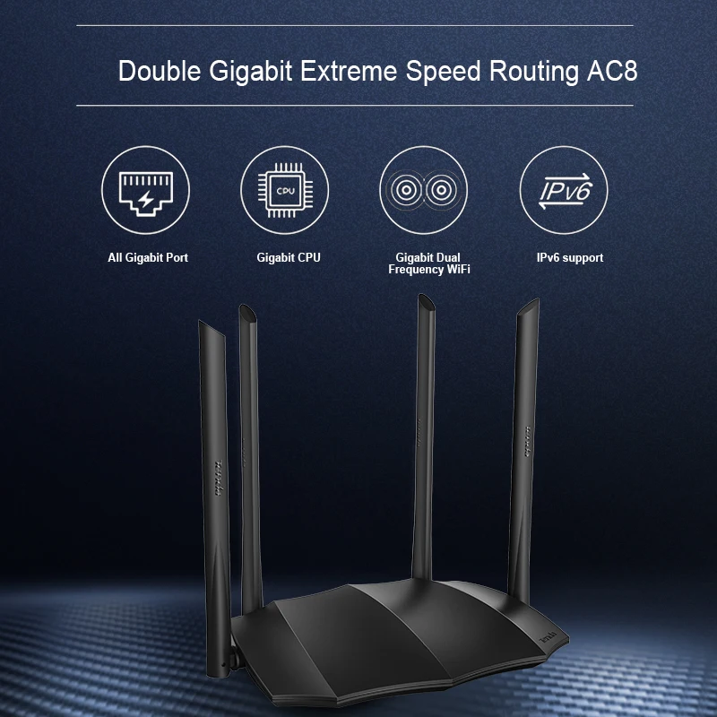 Новый Tenda AC8 AC1200Mbps ГБ беспроводной Wifi маршрутизатор двухдиапазонный 2 4G/5G 1000M