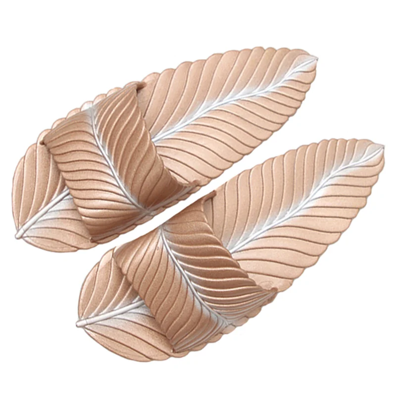 Женские тапочки Сезон лето Креативная модная одежда с листьями Повседневные