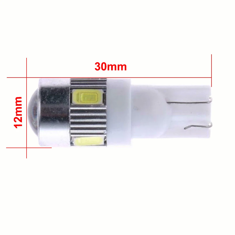 T10 W5W 168 194 5630 6SMD светодиодный автомобильный прожектор с линзой автомобильная