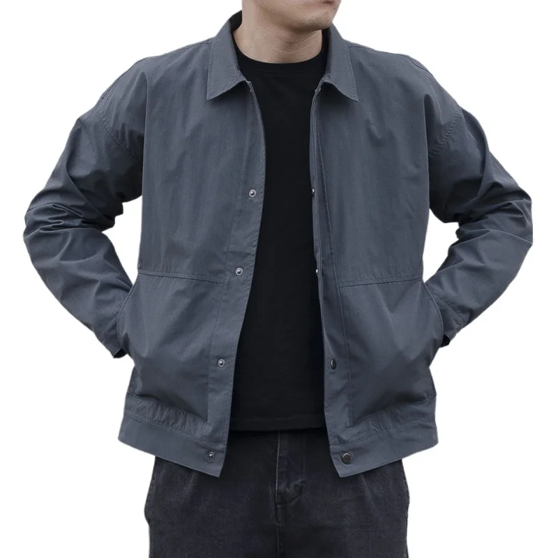 

Пальто тонкое весенне-осеннее корейское модное повседневное красивое Мужское пальто с лацканами свободная черная, хаки, синяя офисная курт...