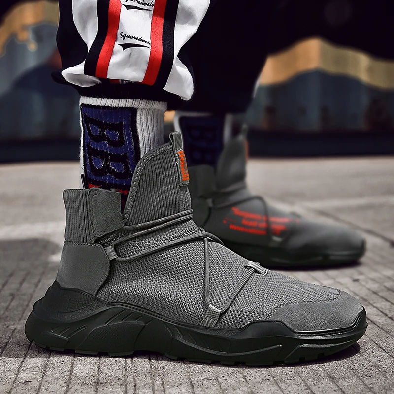 Повседневные мужские кроссовки высокие носки ботинки на платформе Tenis Masculino