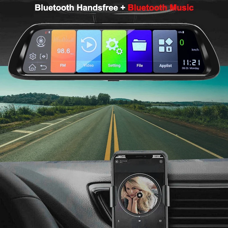 Android 8 1 Автомобильный видеорегистратор GPS камера навигатор 10 дюймов FHD 1080P