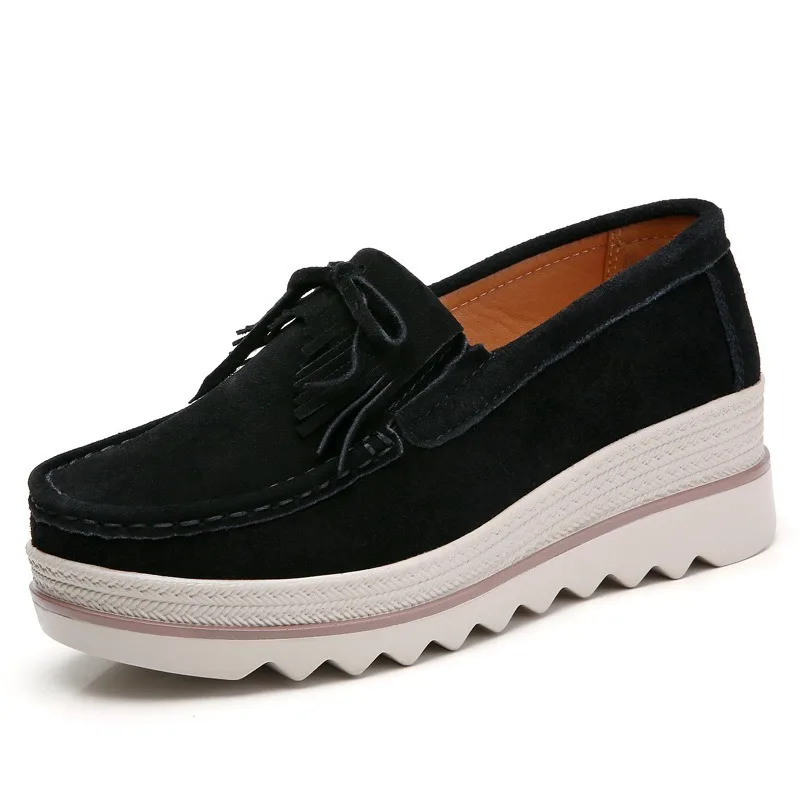 Качественные женские лоферы на плоской подошве Женские Элегантные замшевые